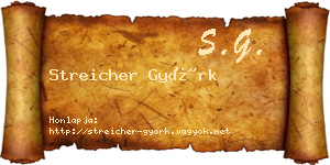 Streicher Györk névjegykártya
